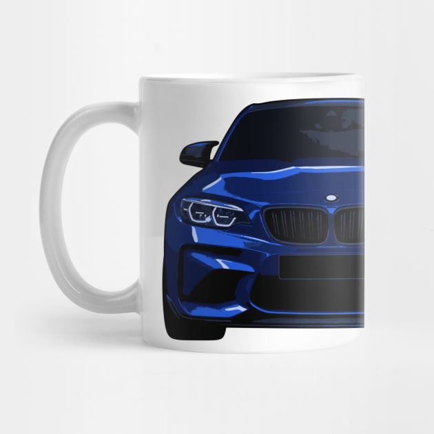 Blue BMW M2 Illustration by KAM Std